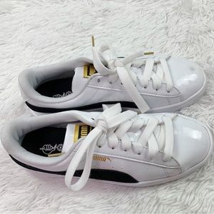 Puma x BTS Basket Patent leather sneaker white black